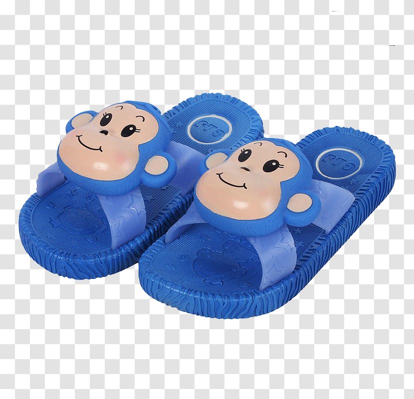 Slipper Blue Monkey - Electric - Slippers Transparent PNG