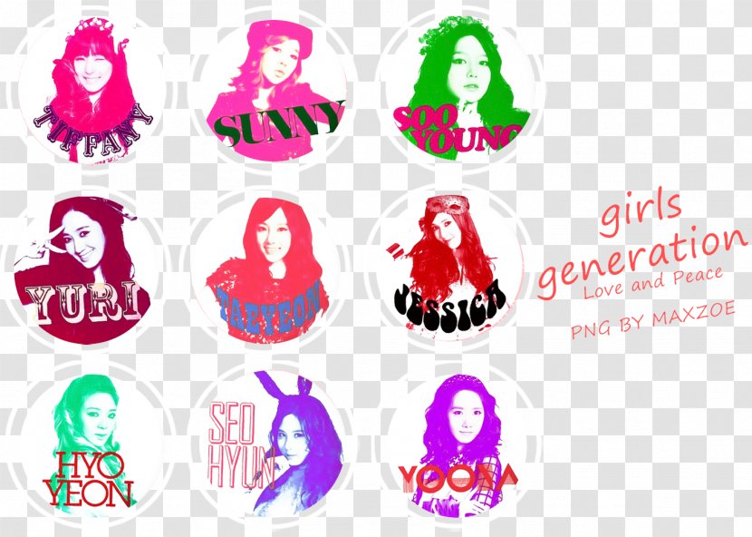 Girls' Generation Logo Love & Peace Graphic Design - Silhouette - Girls Transparent PNG