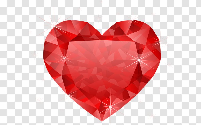 Red Diamond Heart Color Clip Art - Ruby Transparent PNG