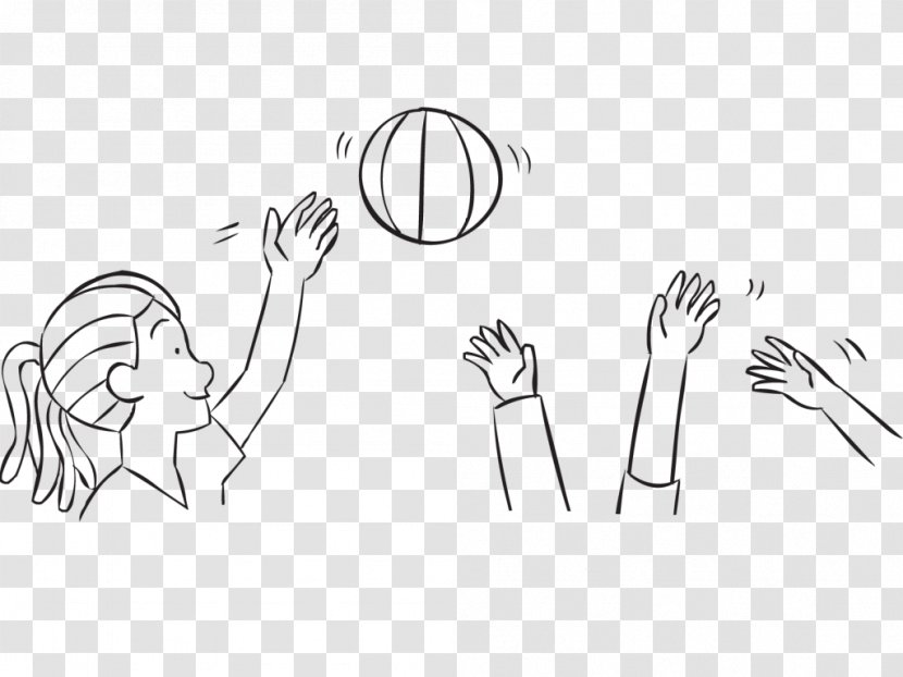 Thumb Finger Beach Ball Hand Game - Heart - Teambuilding Transparent PNG