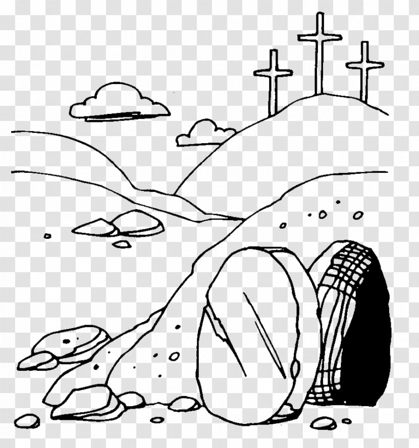 Resurrection Of Jesus Easter Empty Tomb Clip Art - Cartoon - Neon Cross Cliparts Transparent PNG