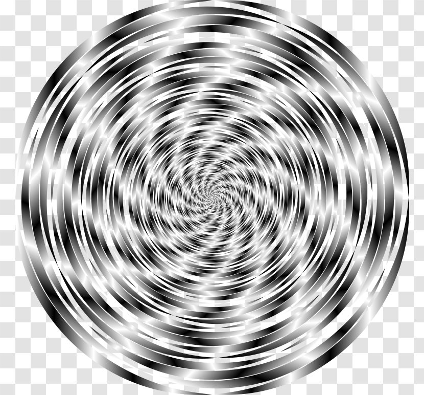 Spiral Circle White Pattern - Monochrome Transparent PNG
