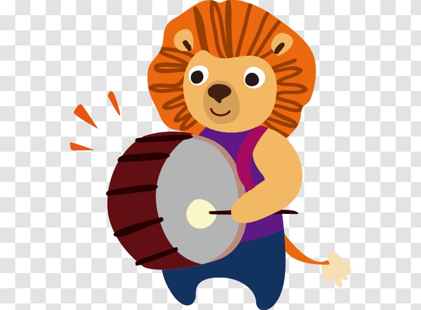 Royalty-free Musical Instrument Clip Art - Silhouette - Cartoon Lion Pattern Drums Transparent PNG