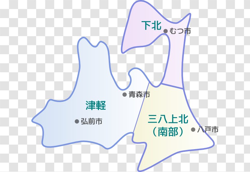 南部地方 津軽地方 下北地方 Kamikita District, Aomori Shimokita Peninsula - Prefecture - Line Map Transparent PNG