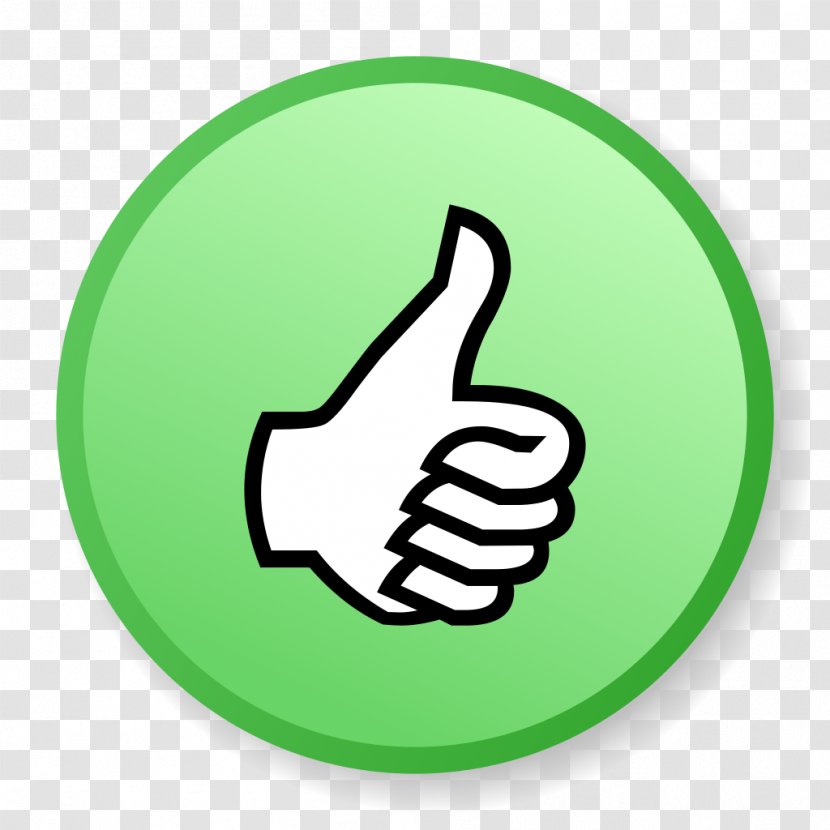 Thumb Signal Gesture OK - Green Thumbs Up Icon Transparent PNG