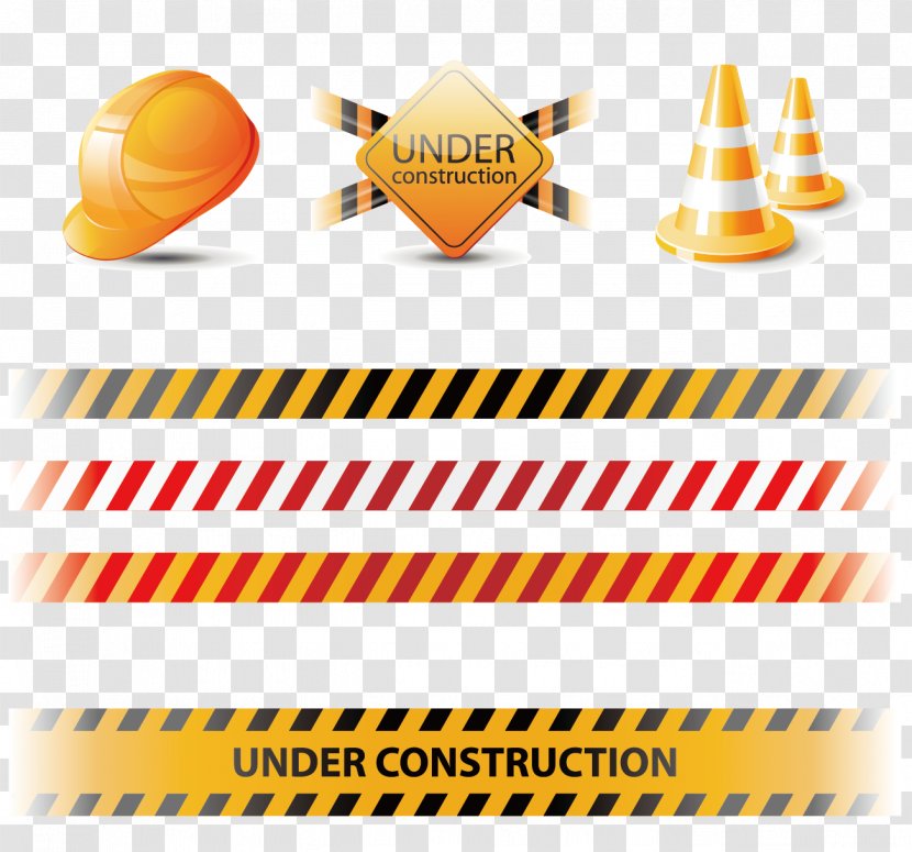 Warning Sign Barricade Tape Traffic Cone Roadworks - Vector Tips Transparent PNG
