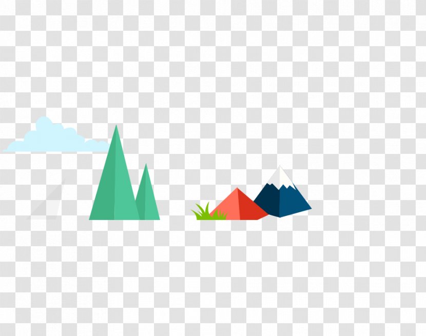 Triangle Area Pattern - Creative Hand-painted Mountains And Clouds Transparent PNG