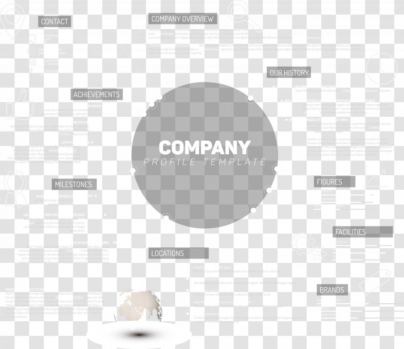 Brand Black And White Grey Pattern - Business Profile Creative Elements Transparent PNG