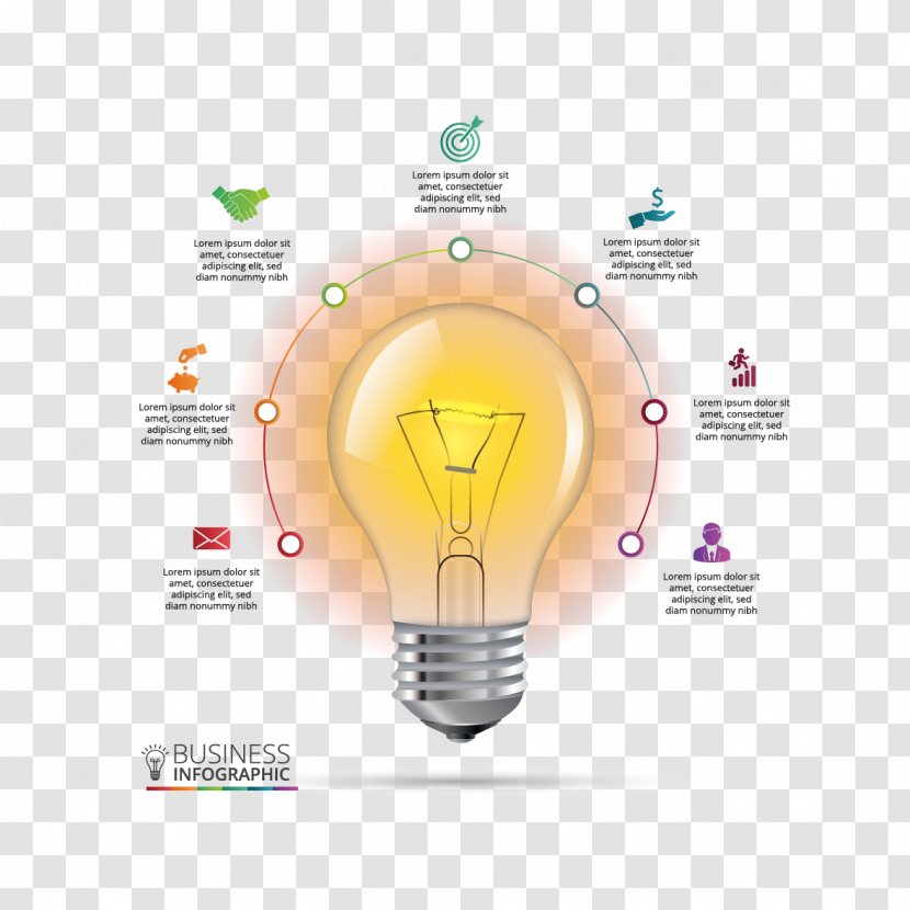 Infographic Chart Incandescent Light Bulb Diagram - Page Layout - Vector Material Ppt Transparent PNG
