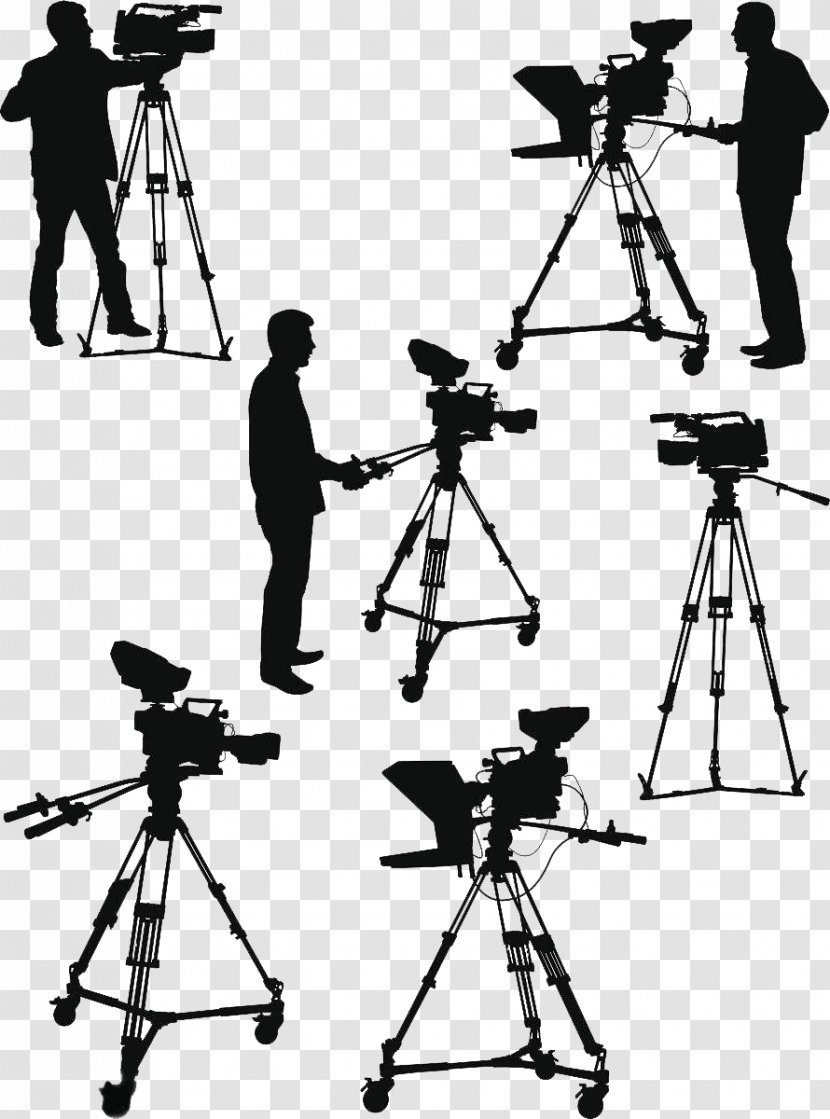 Camera Operator Photography Illustration - Silhouette - Of A Radio Reporter Transparent PNG