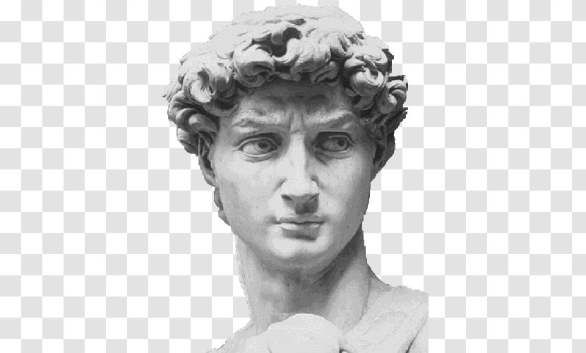 Michelangelo David Marble Sculpture Portrait - Roman - Face Transparent PNG