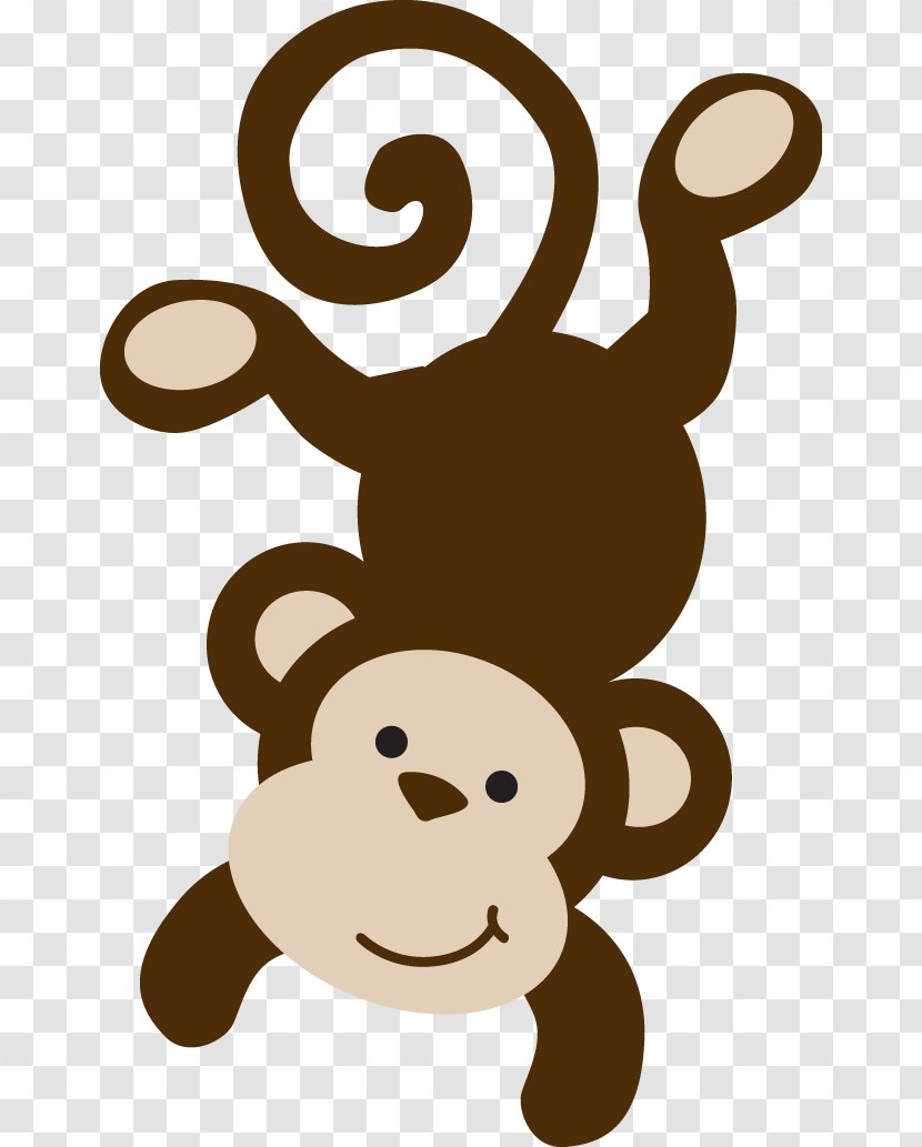 Brown Spider Monkey Infant Clip Art - Mammal - Safari Cliparts Transparent PNG
