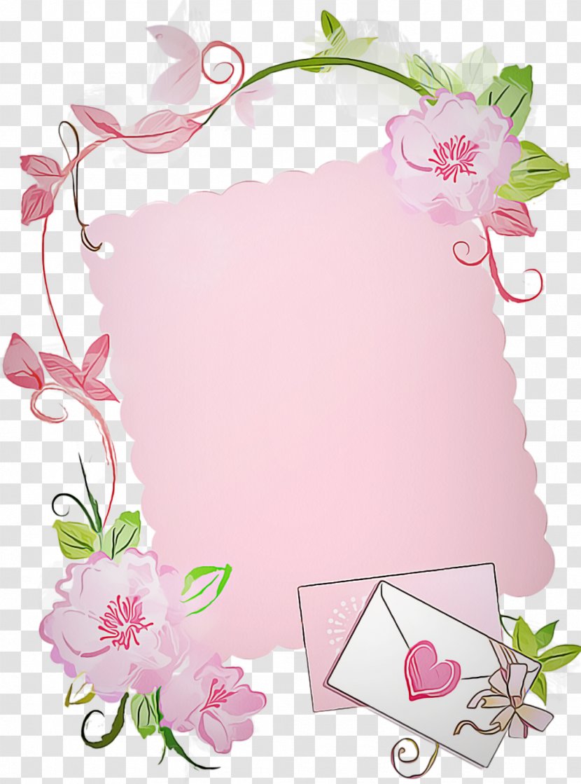Pink Flower Frame - Floral Design - Plant Transparent PNG