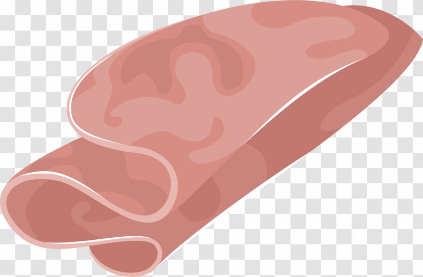 Bacon Ham Meat Food - Peach - Vector Painted Transparent PNG