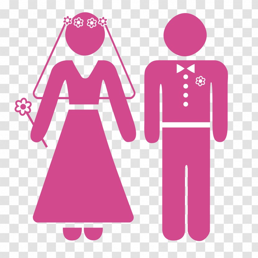 Wedding Invitation Marriage Bride - Vector And Groom Cartoon Transparent PNG