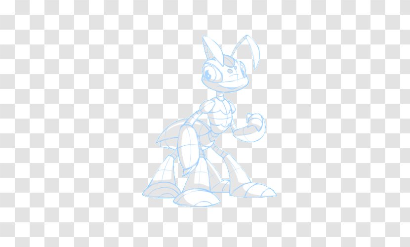 Drawing Line Art Easter Bunny Sketch - Cartoon - Burger Transparent PNG