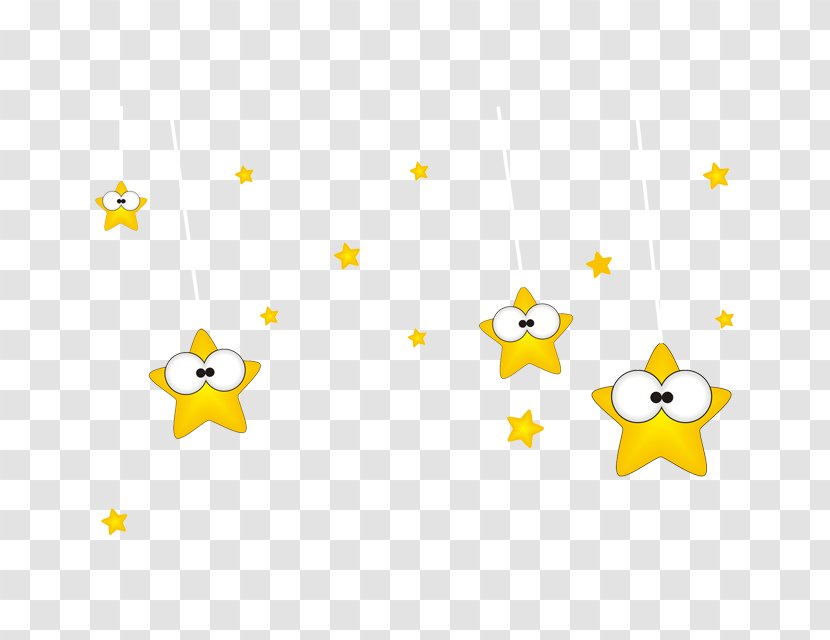 Cartoon - Color - Cute Yellow Little Star Transparent PNG