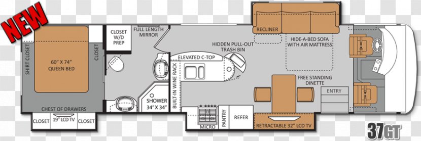 Floor Plan Campervans Thor Motor Coach Industries Fleetwood Enterprises - Real Estate - Classroom Interior Transparent PNG