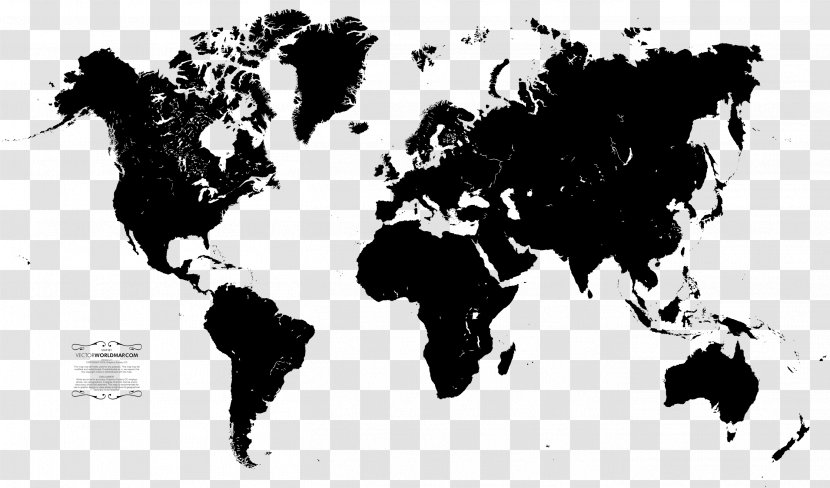 World Map Globe - Monochrome - File Transparent PNG