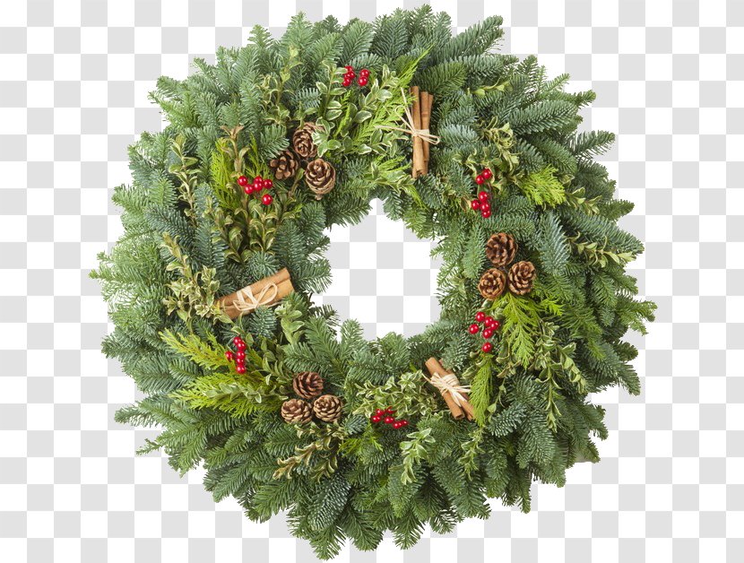 Wreath Christmas Decoration Garland Evergreen - Greenery Transparent PNG