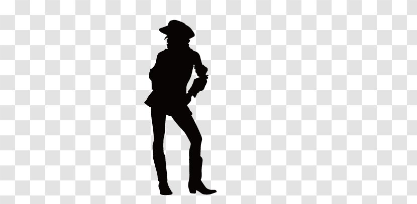 Silhouette Adhesive Decal Drawing - Monochrome - Standing Woman Transparent PNG