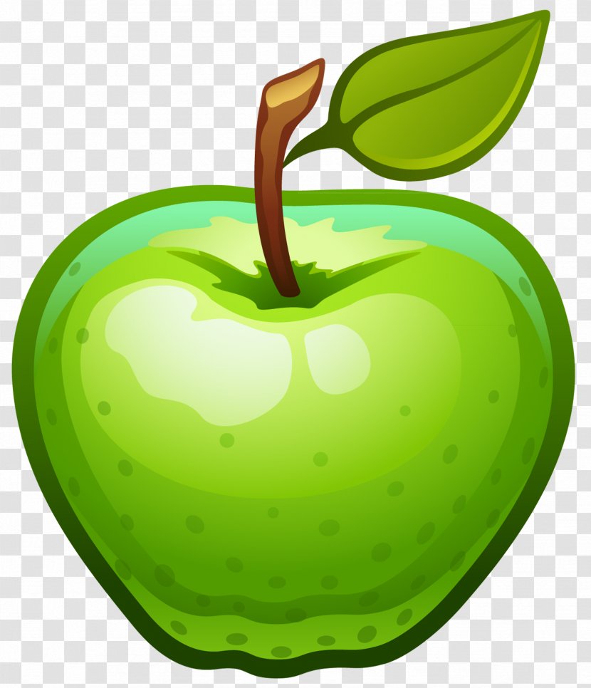 Apple Icon Clip Art - Food - Large Painted Green Clipart Transparent PNG