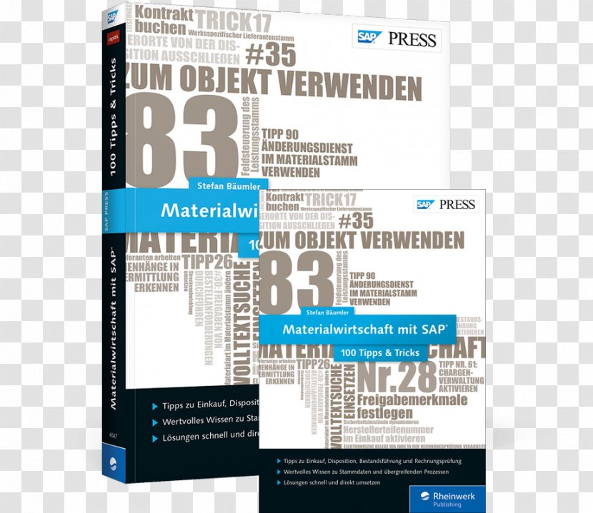Materialwirtschaft Mit SAP − 100 Tipps Et Tricks Font Text Book Typeface - Sap Se Transparent PNG