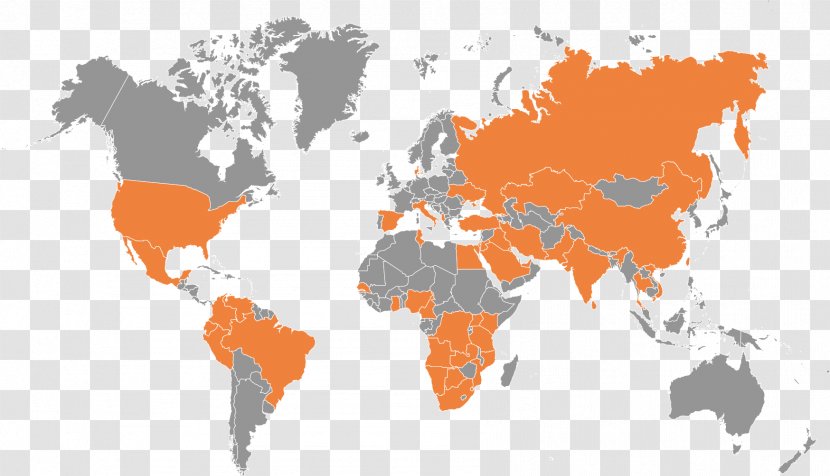 World Map XOS - Orange - Blue Transparent PNG