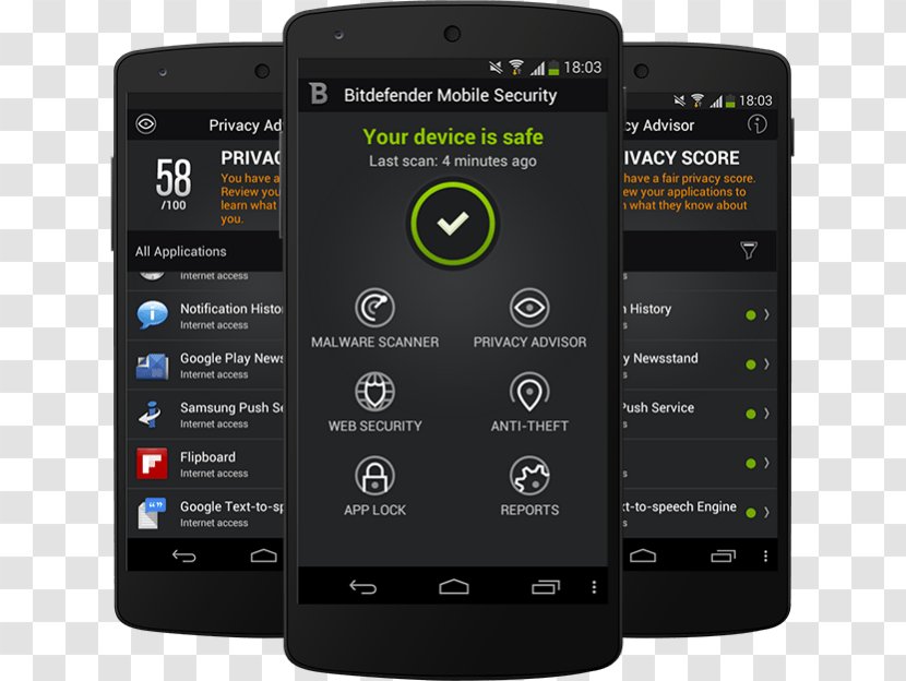 Better Antivirus Bitdefender Android Mobile Security Software - Portable Communications Device Transparent PNG