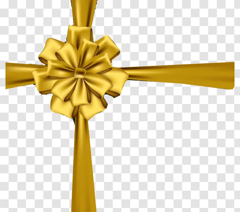 Download - Gold - Bow Transparent PNG