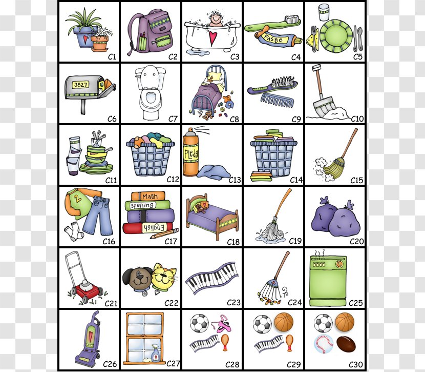 Chore Chart Housekeeping Child Clip Art - Recreation - Kidstuff Cliparts Transparent PNG