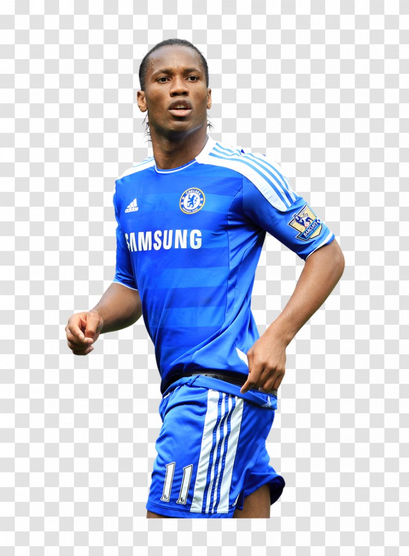 Didier Drogba Chelsea F.C. 2008 UEFA Champions League Final 2012 Jersey - T Shirt Transparent PNG