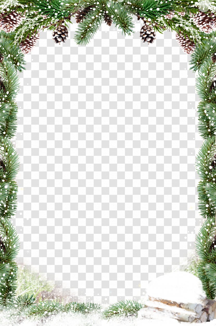Christmas Decoration Santa Claus - Ornament - Green Leaves Border Snow Transparent PNG