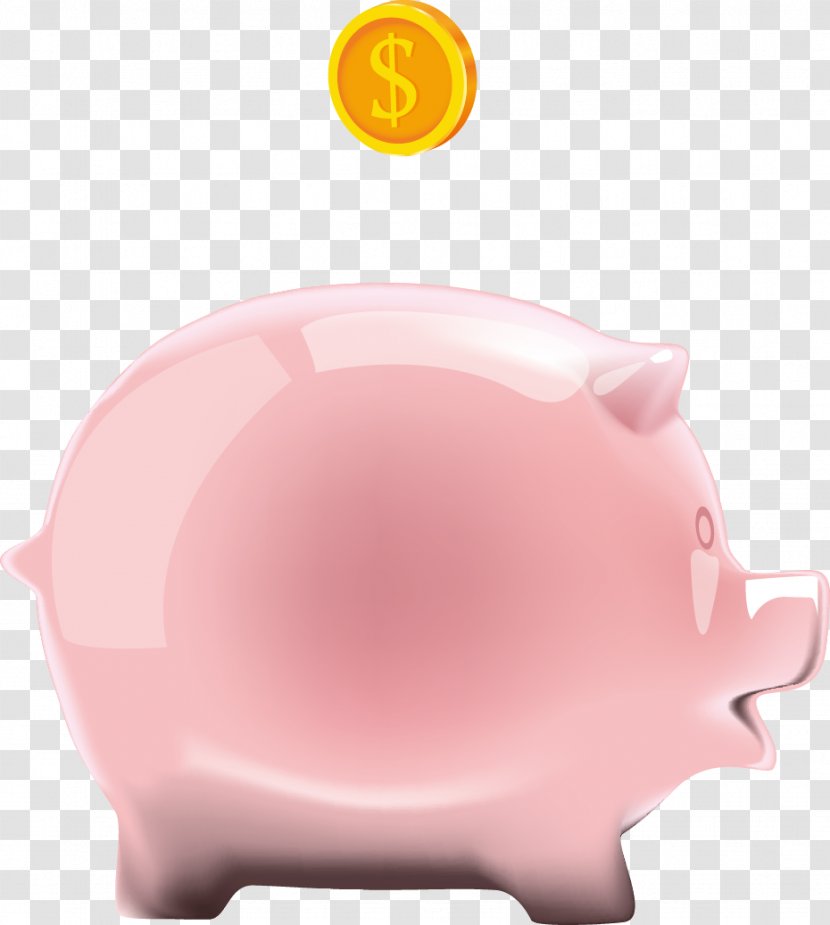 Piggy Bank Saving - Finance - Pink Banks Transparent PNG