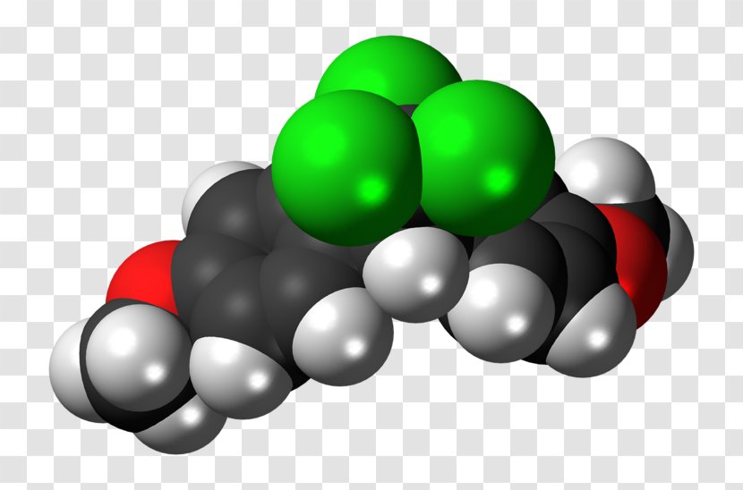 Ball-and-stick Model Methoxychlor Space-filling Molecule Sphere - Atom - Chemical Molecules Transparent PNG