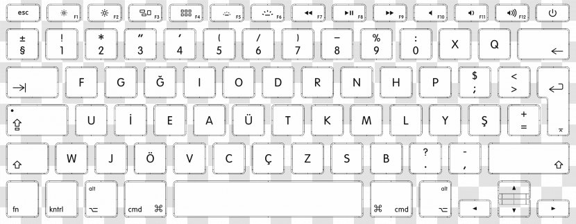 MacBook Pro Apple Computer Keyboard American English - Heart - Number Transparent PNG