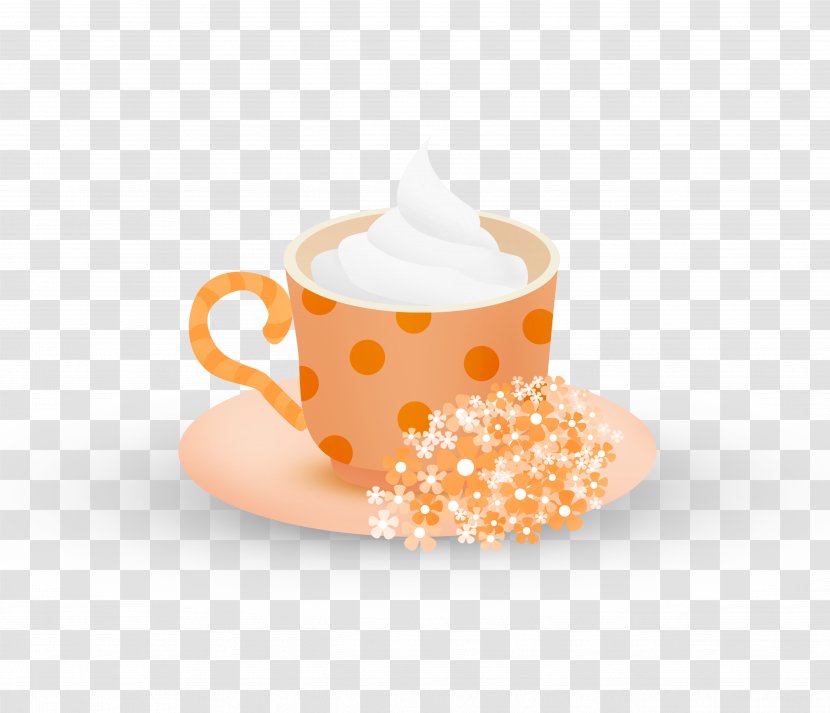 Ice Cream Coffee Cup - Cartoon Orange Transparent PNG