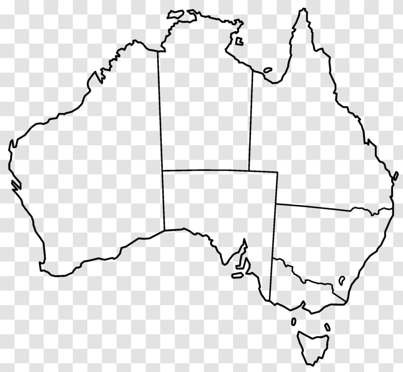 Blank Map Australia Mapa Polityczna World - Monochrome Photography Transparent PNG