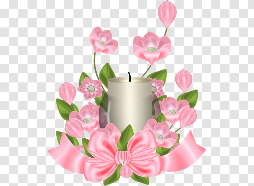 Light Candle Clip Art - Floral Design - Vector Bow Transparent PNG