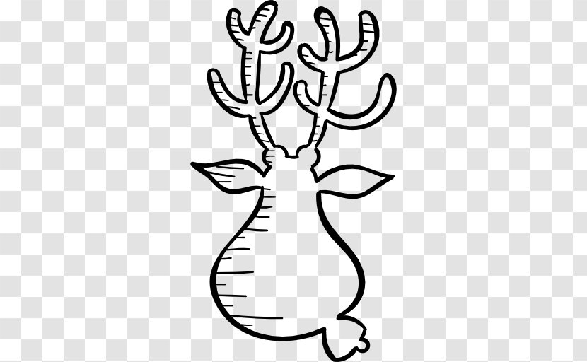 Reindeer - Black And White - Free Download Transparent PNG
