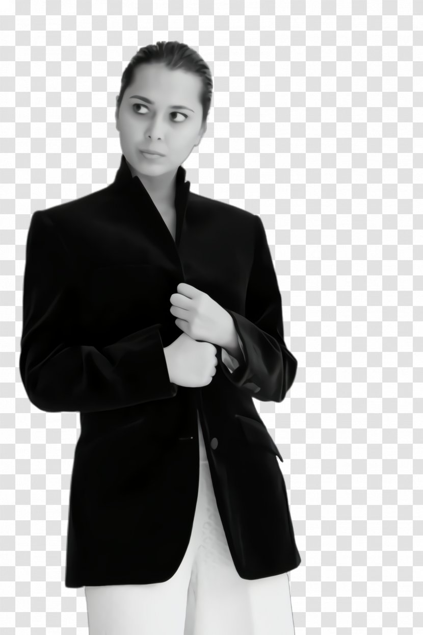 White Black Clothing Blazer Outerwear - Blackandwhite Jacket Transparent PNG