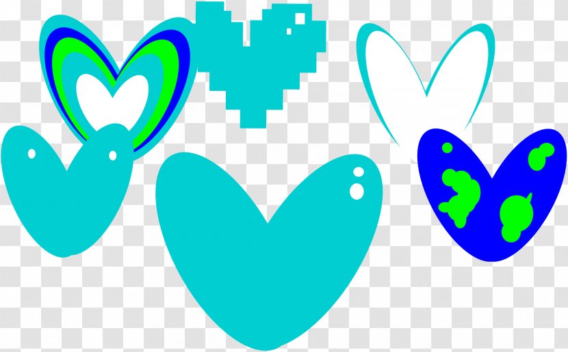 Turquoise Heart Color Blue Clip Art - Insect Transparent PNG