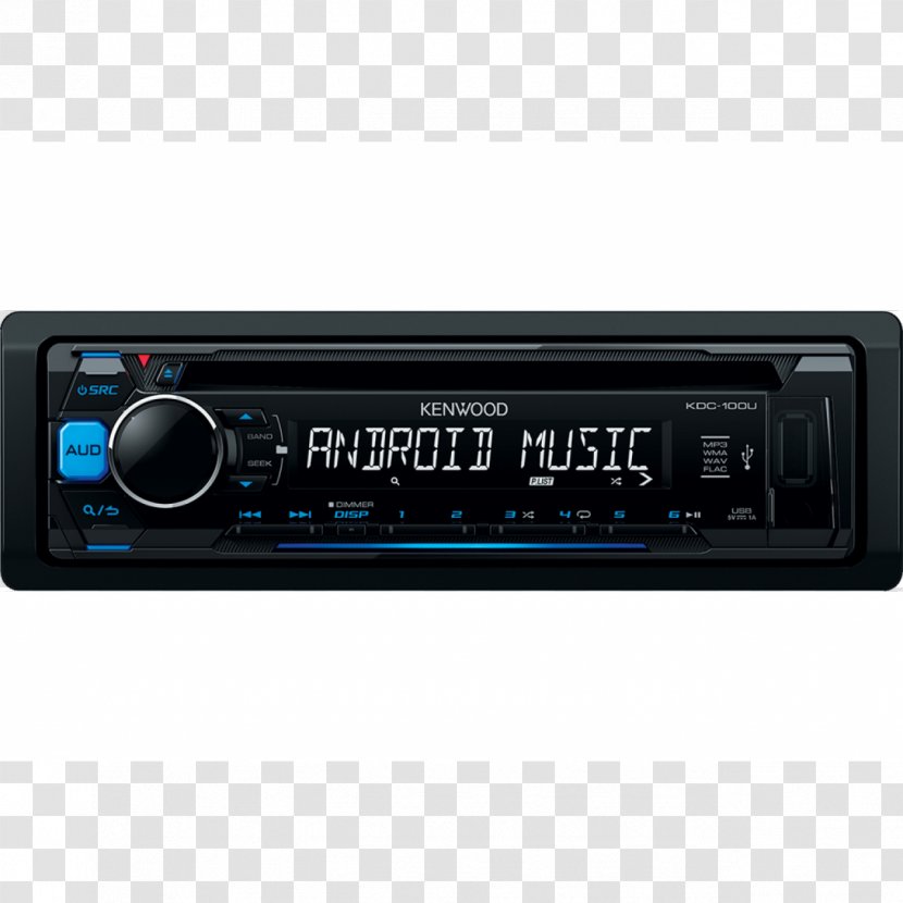 Vehicle Audio KENWOOD KDC-100UB Car Stereo Receiver Kenwood Corporation ISO 7736 CD Player - Radio - USB Transparent PNG