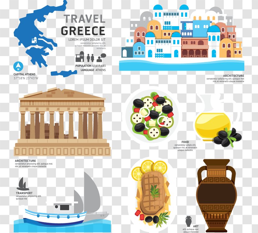 Greece Euclidean Vector Stock Illustration Clip Art - Photography - Flat TourismGreece Transparent PNG