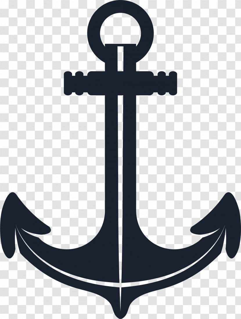 Anchor Wall Decal Rope Watercraft - Hand Painted Black Transparent PNG