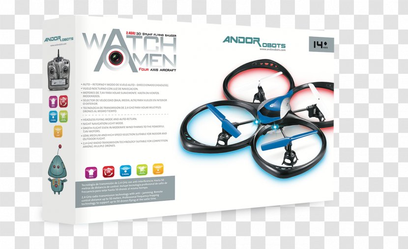 Unmanned Aerial Vehicle Quadcopter ANDORobots Watchmen - Robotics - Three Laws Of Transparent PNG