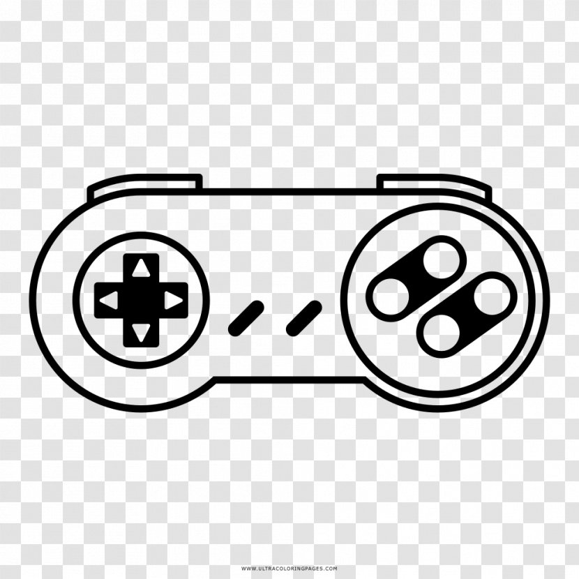 Super Nintendo Entertainment System Coloring Book Joystick Drawing Game Controllers - Ultra Transparent PNG