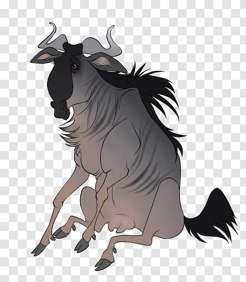 Wildebeest Cartoon Drawing Horse - Fictional Character Transparent PNG