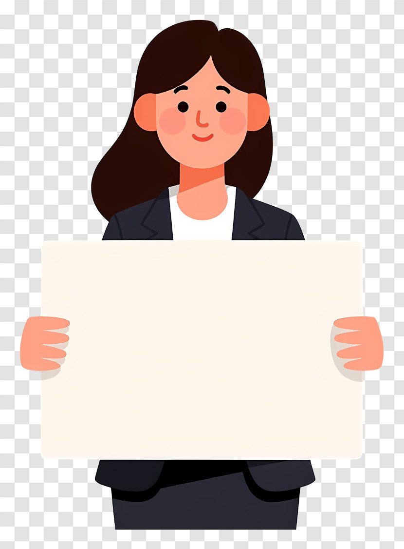 Businesswoman Presenting Sign Transparent PNG