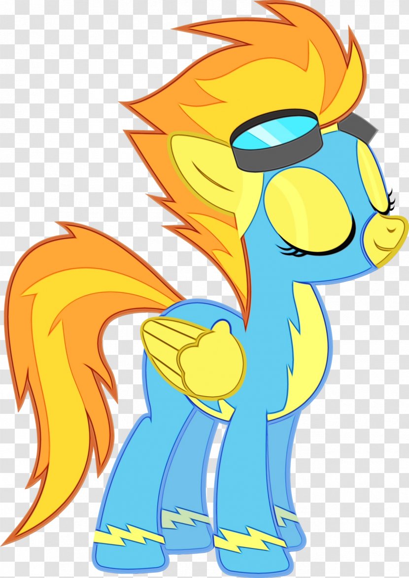 Horse Cartoon Yellow Tail Animal - Line Art Style Transparent PNG